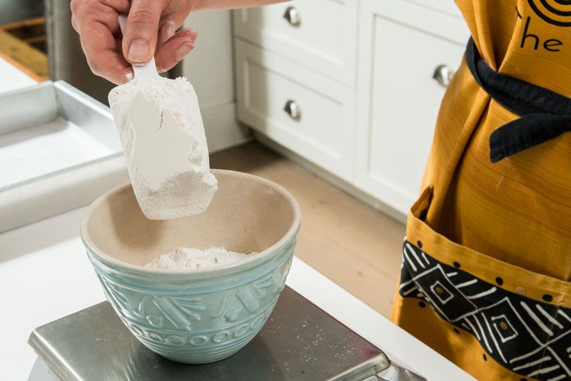 Weigh your unbleached flour.