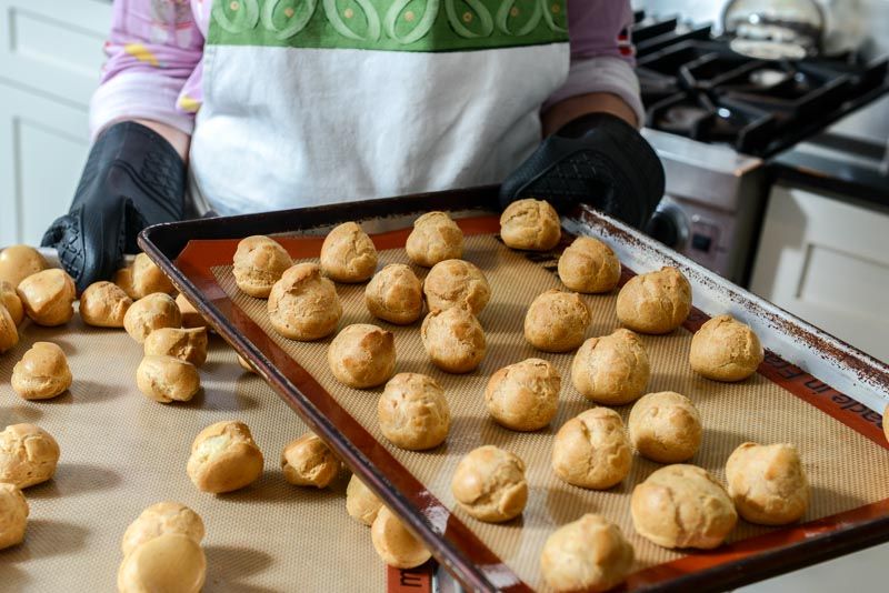 The baked choux.