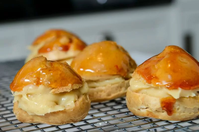 Pâte-à-Choux filled with Rhubarb Ginger Cream: The Finer Cookie.