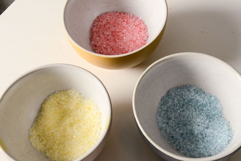 Coloured sugar for the marshmallow.