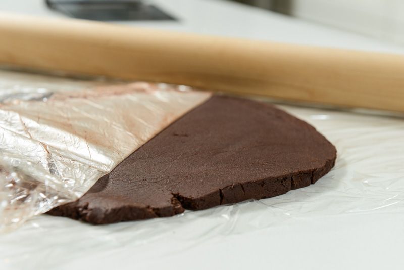 Roll the dough between two sheets if plastic.