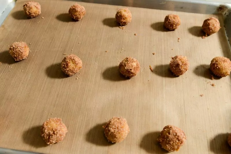 The cookies ready for the oven.