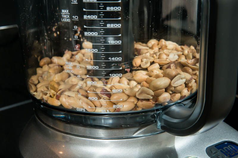 Remove the bitter skins before processing the peanuts.