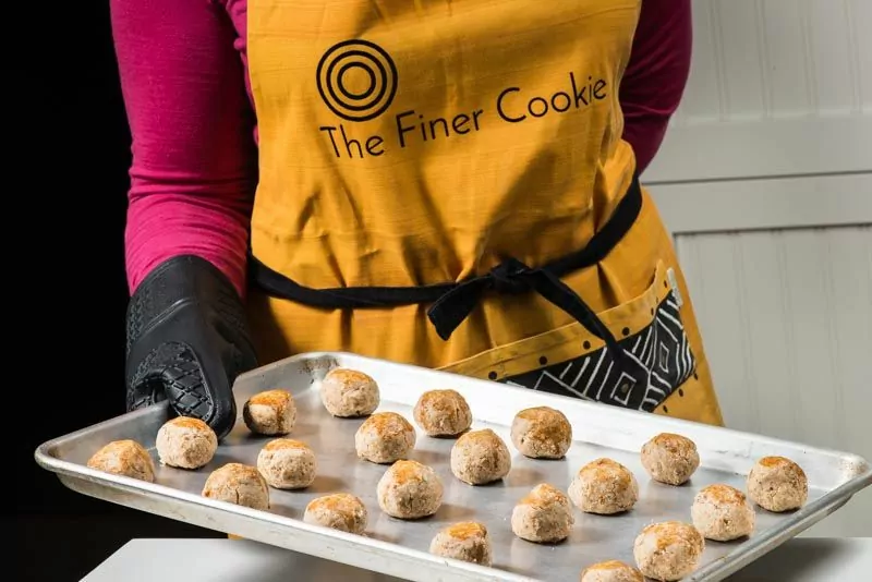 Toasty and warm Chinese Peanut Cookies out of the oven.