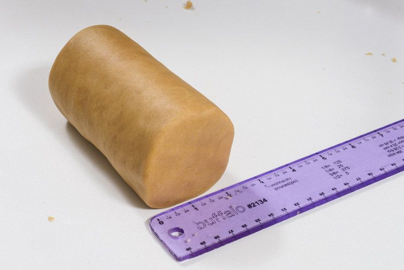 Smooth cookie dough rolled into a 2.5 inch log.