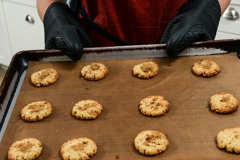 Lemon Cornbread cookies nicely browned around the edges.