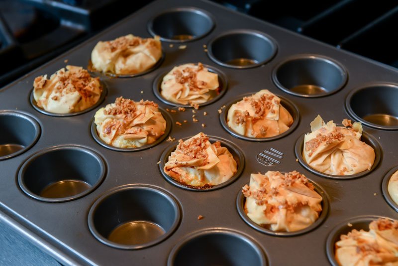 Baked strudel cups.