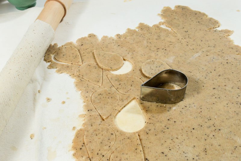 I like using a pastry cloth, but I very often use plastic or parchment to roll cookie dough.