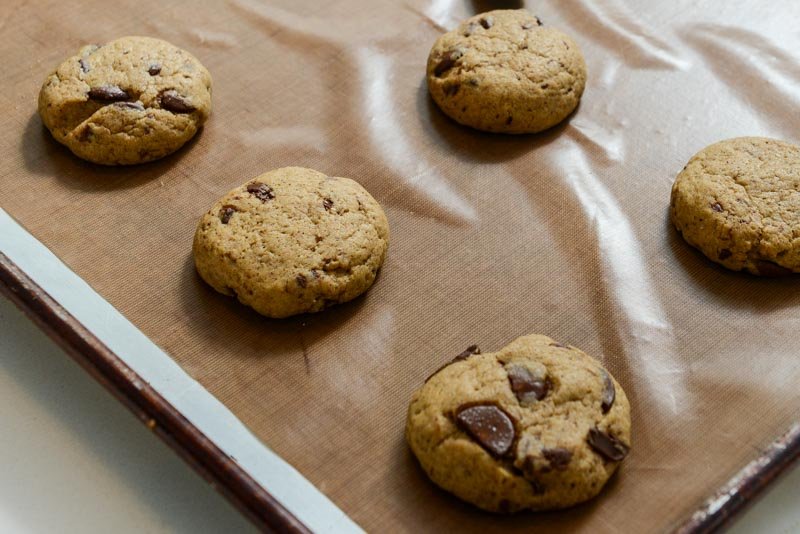 Pumpkin Chocolate Chip Cookies just out of the oven.