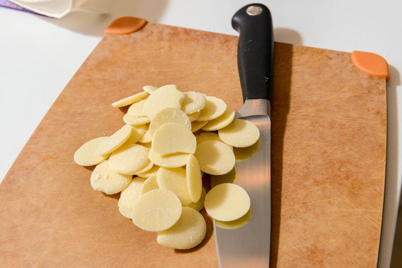 White Chocolate ready to be chopped.