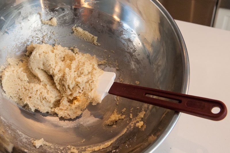 Egg whites and almond mixture.