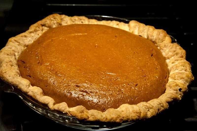 The Pecan and Pumpkin Pie just out of the oven.