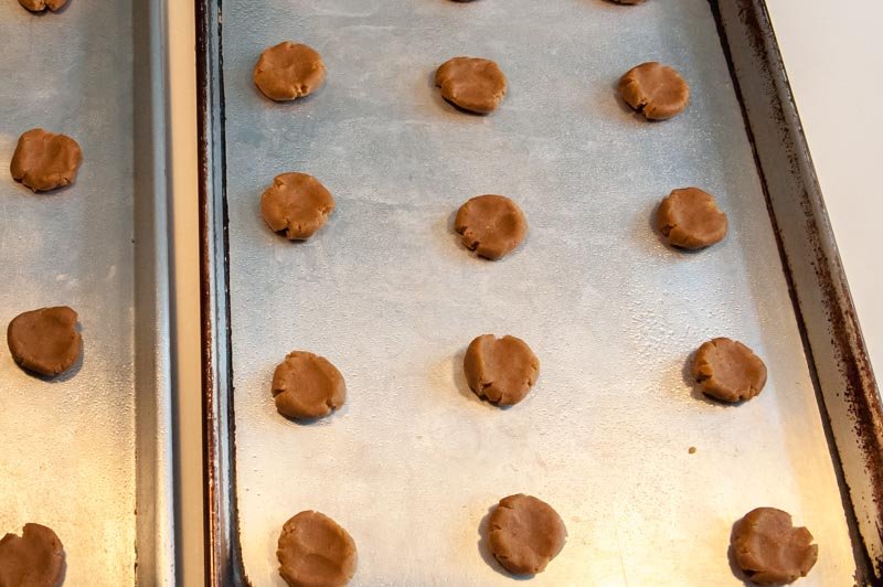 Hazelnut cookies before baking.