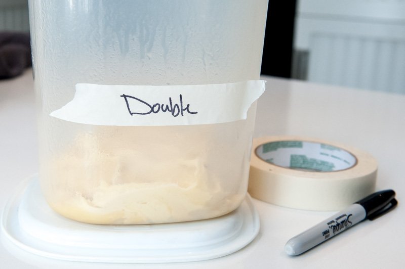 Brioche dough before the first rise–batch 1.