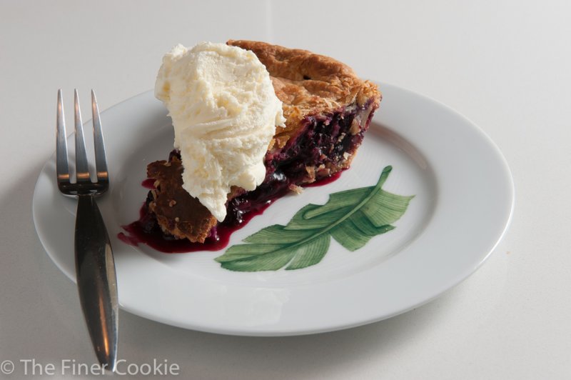 The only intact slice. Black and Blue Berry Pie The Finer Cookie.