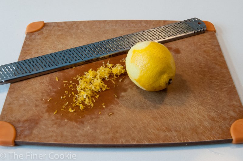 Grate lemon zest.