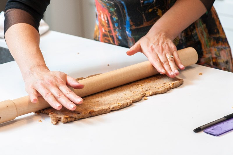 Where normally the dough pushes into place, this time I had to roll it into a rectangle.