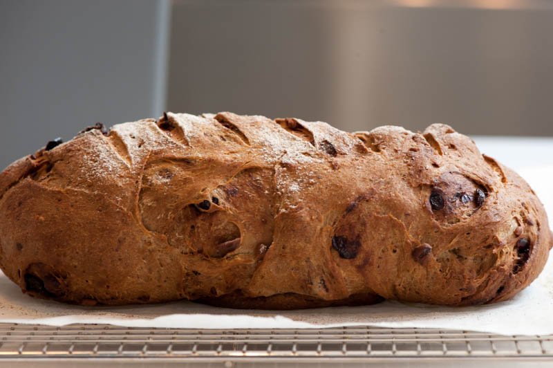 Cranberry Christmas Bread just out of the oven.