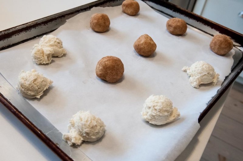 Snickerdoodles being prepared.