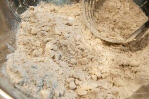 The butter and flour after it’s cut.