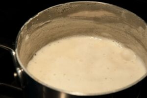 The Dulce de Leche in its early stages of cooking.