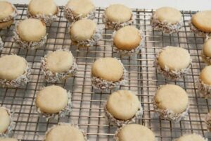 Coconut Alfajores with Dulce de Leche Filling, The Finer Cookie.