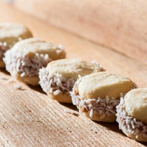 Coconut Alfajores with Dulce de Leche Filling, The Finer Cookie.