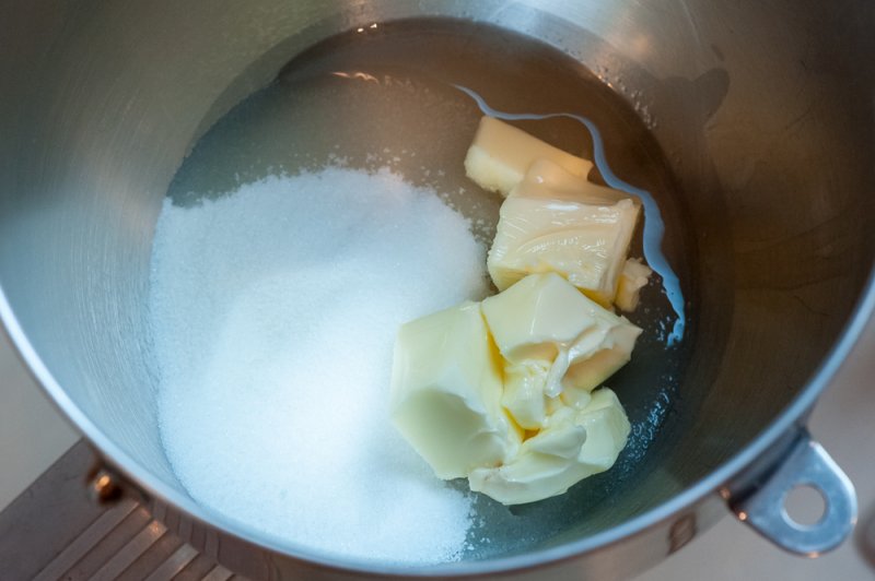 Making the batter.