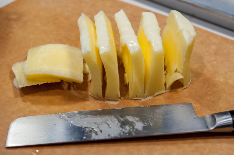 Cutting through the butter.