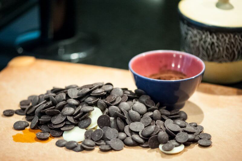 Mise-en-Place the chocolates.