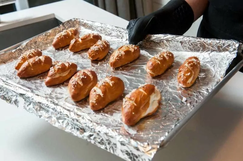 Baked Pretzel Breads.