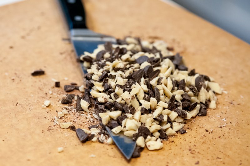 Chopped chocolate.