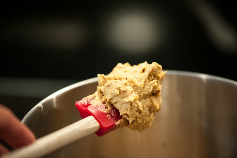 The texture of the dough after the molasses.