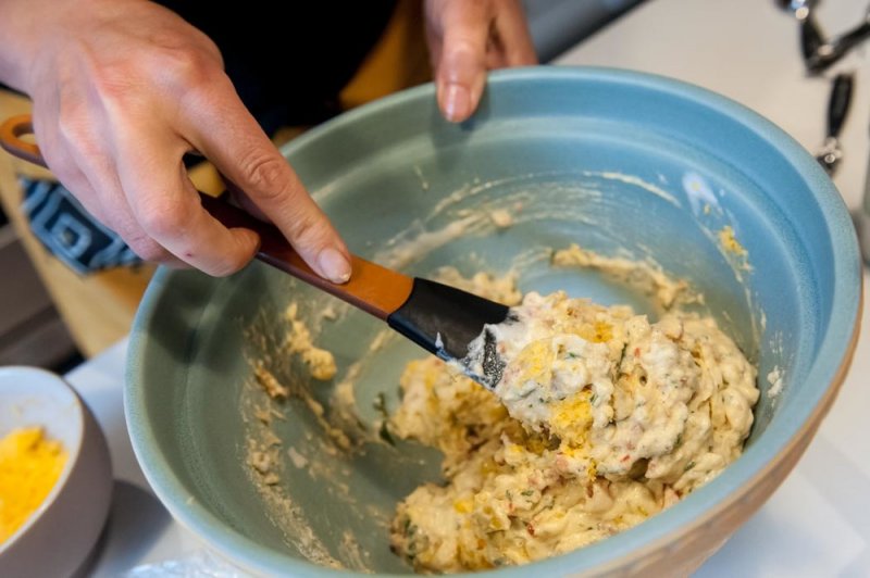 Adding the soft whip egg white.