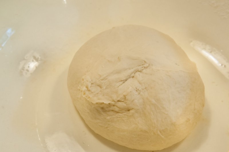 After 5 minutes of kneading.