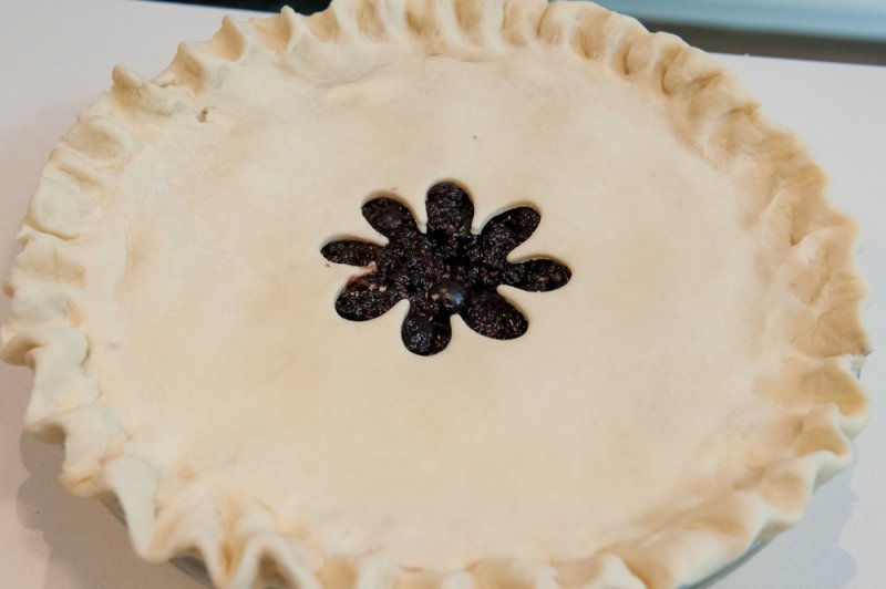 The finished pie ready for the oven.