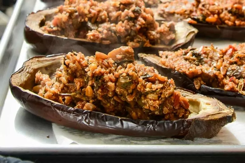 Roasted Stuffed Eggplant The Finer Cookie