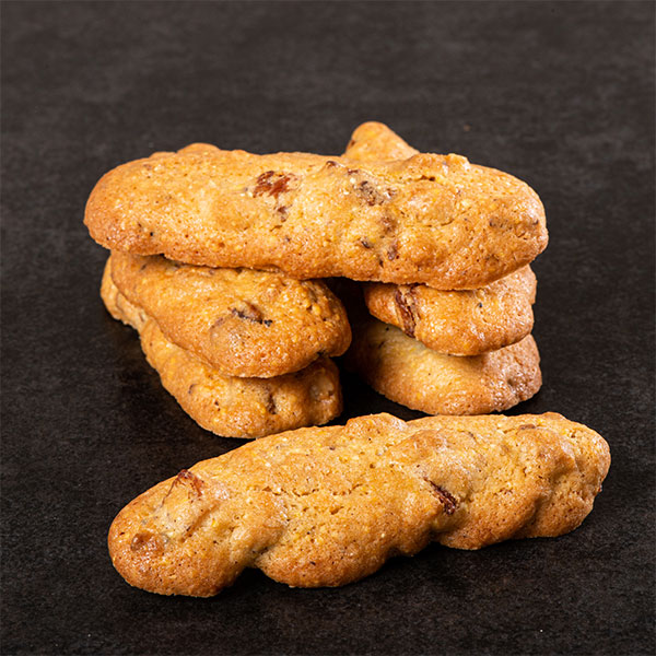 Cornmeal Apricot Fingers stacked on table