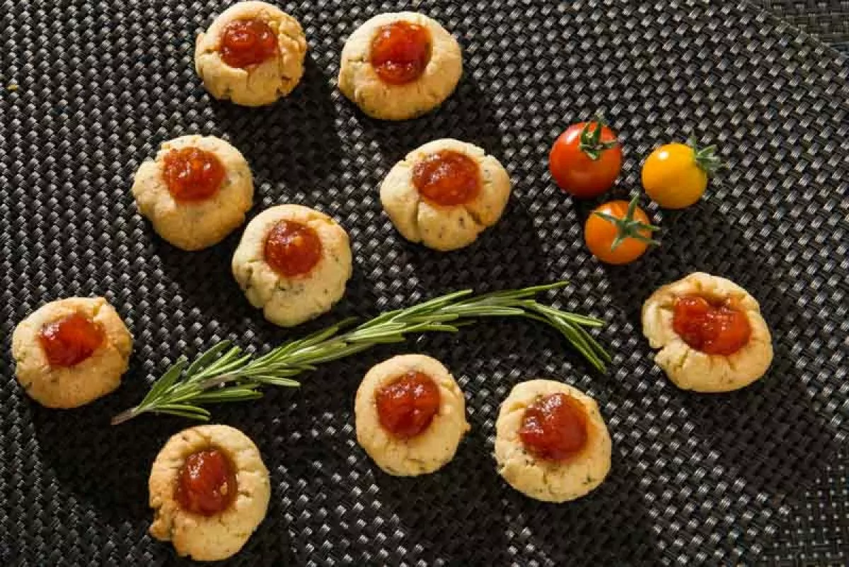 Rosemary Cookies with Tomato Jam