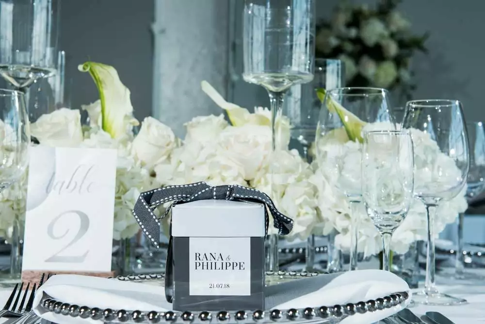 A table at a wedding