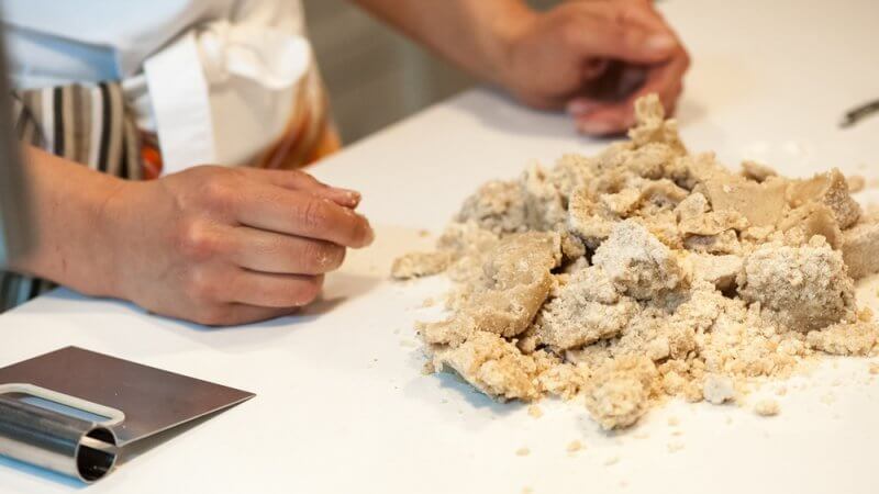 Dough just out of the food processor.