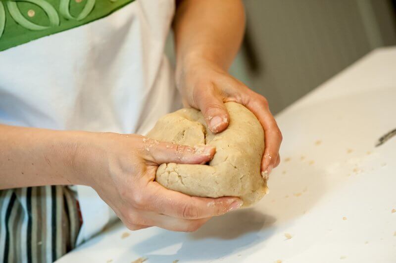 The dough has come together.