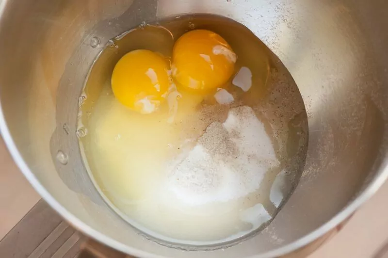 Sugar, eggs, salt and white pepper.