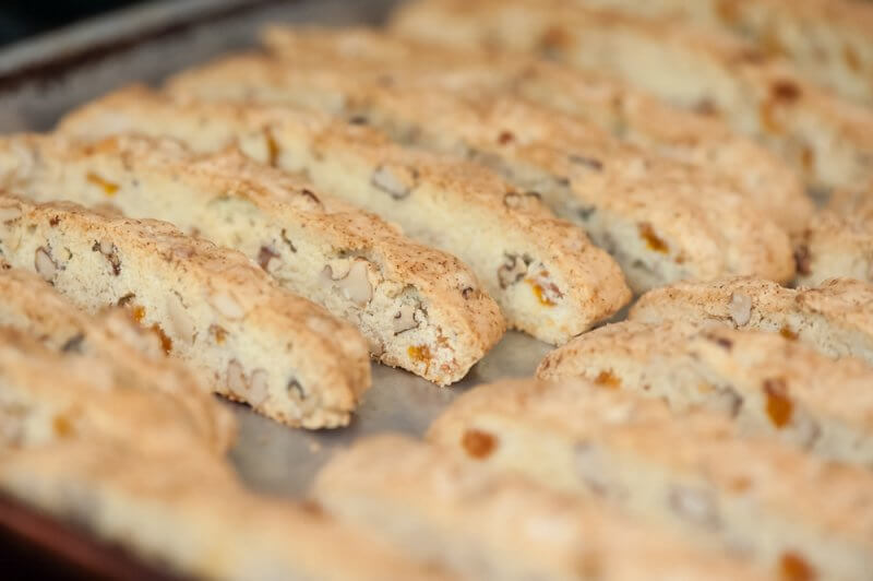 Bake the biscotti standing up.