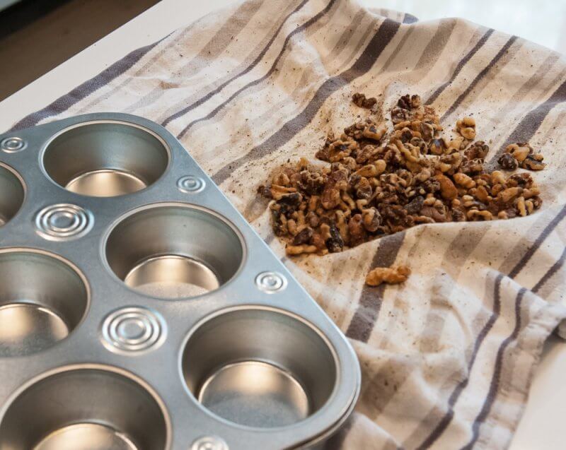 Preparing walnuts.