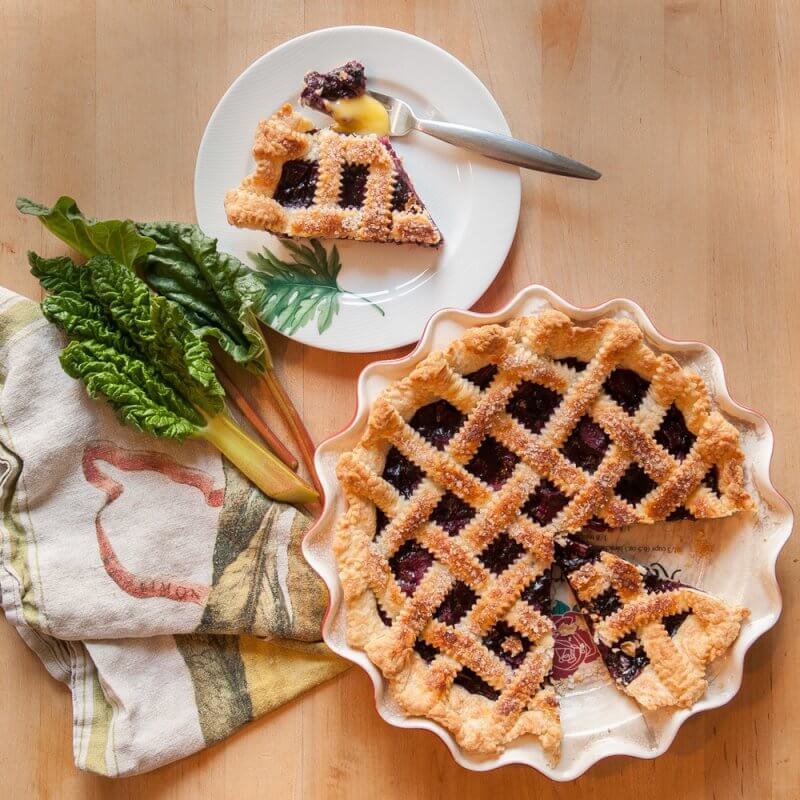 Blueberry Rhubarb Pie, The Finer Cookie.