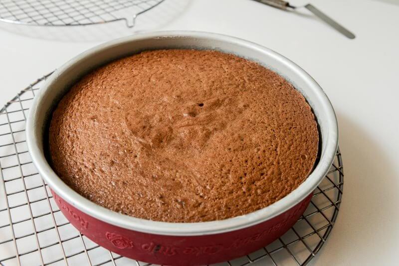 Cake just out of the oven.