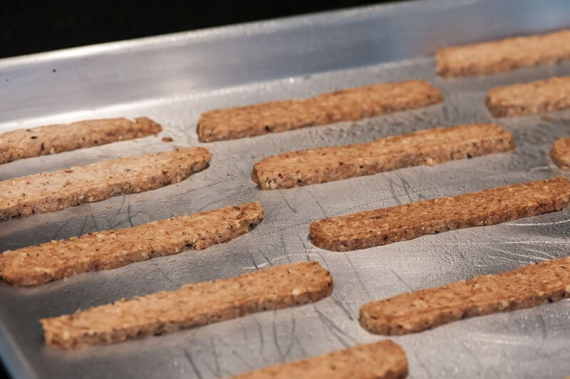 Baked hazelnut lime sticks.