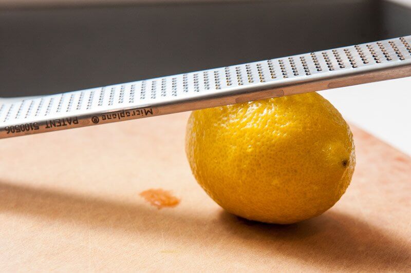 Adding lemon to the Irish Scones.