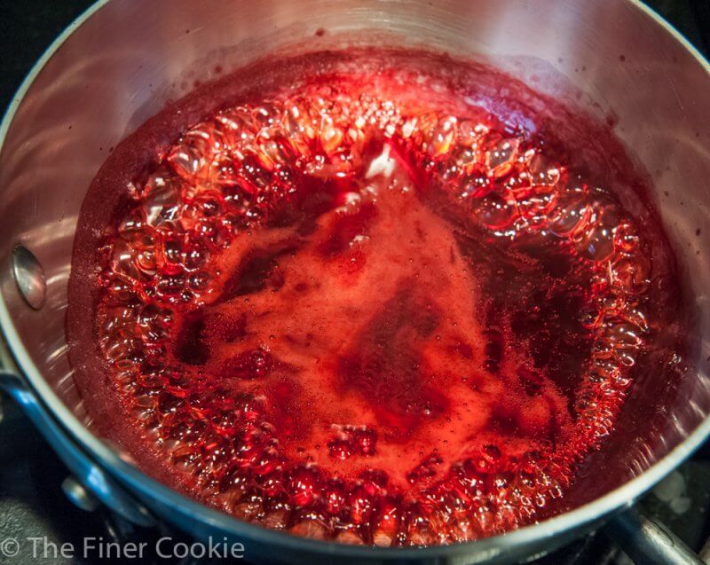 Concentrating the raspberry juices.